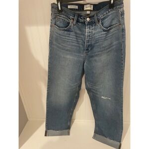 Universal Thread Womens 12R Highest Straight Ankle Jeans Medium Wash Distressed